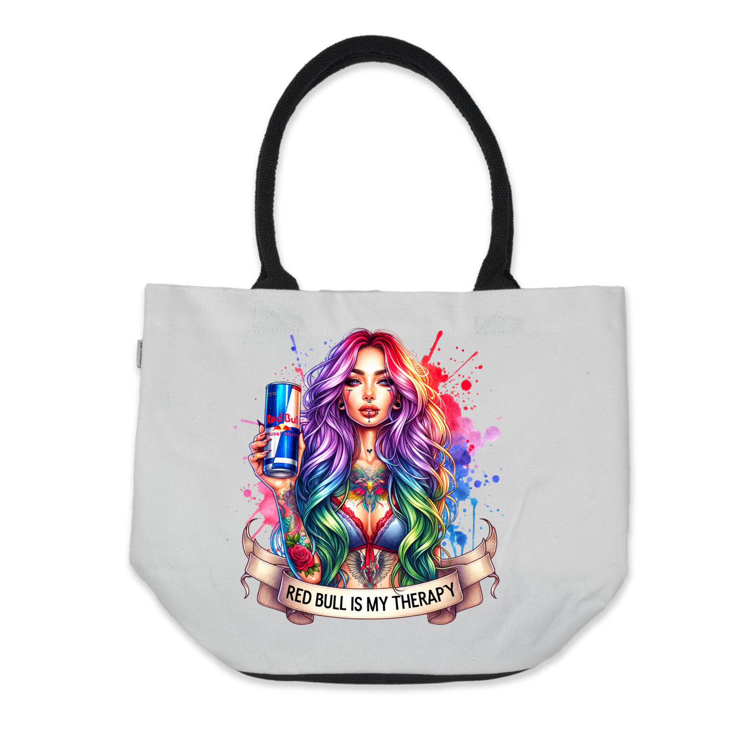 Graphic Tote Bag- Redbull Is Therapy