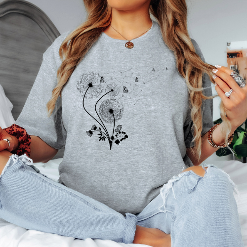 Dandelion Tee - Black Print