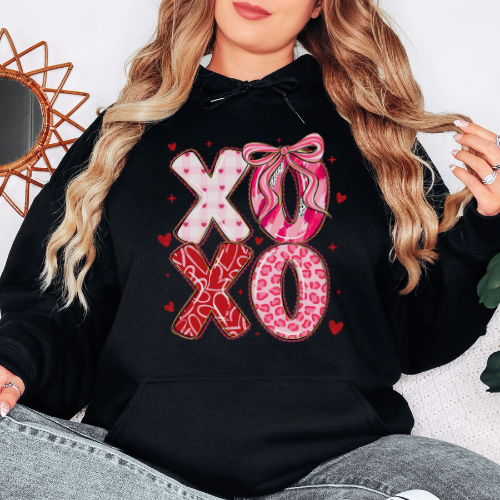 XOXO with bow - Graphic Hoodie