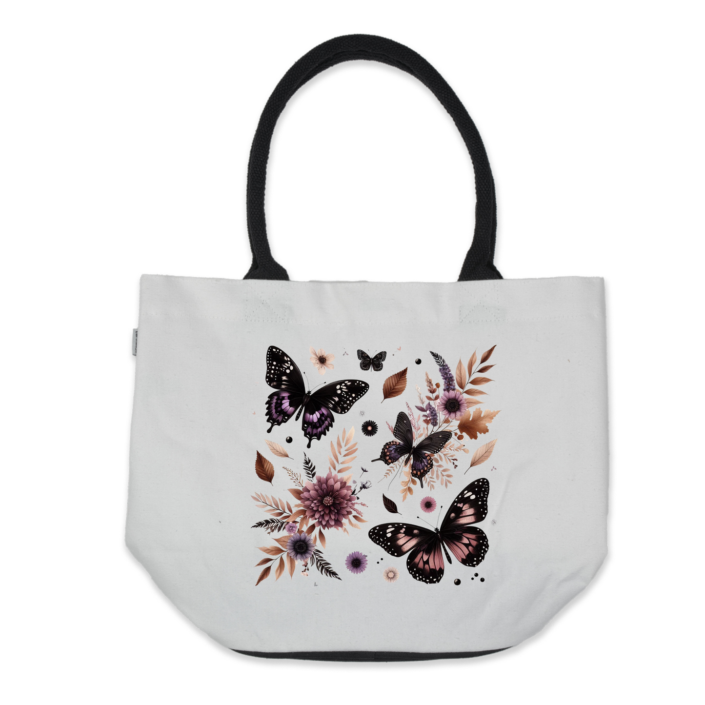 Graphic Tote Bag-Plum Butterflies