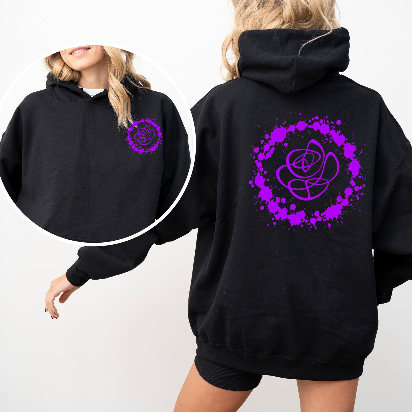 Classic Splatter Hoodie - Purple Logo