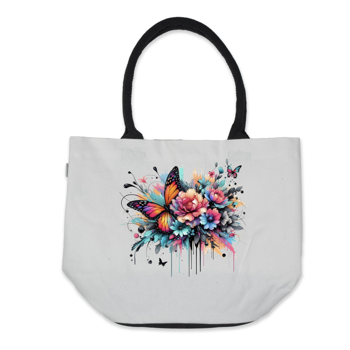 Graphic Tote Bag- Bright Flower Bouquet