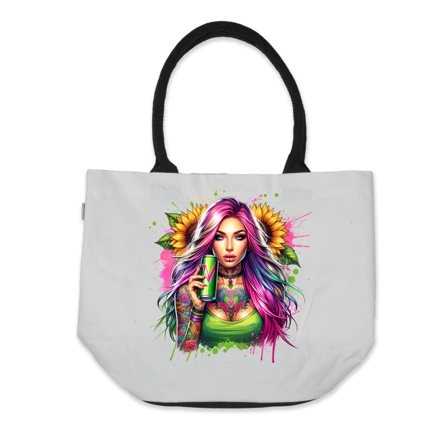 Graphic Tote Bag- Green V Graphic