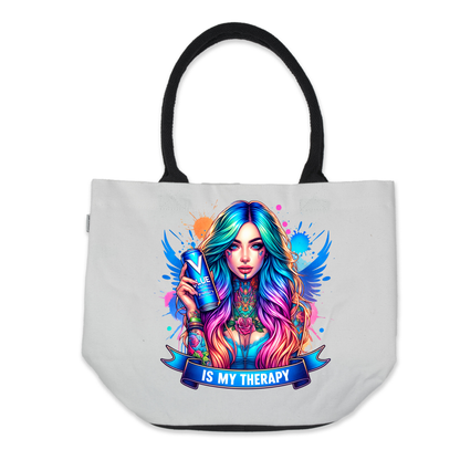 Graphic Tote Bag-Blue V Is My Therapy