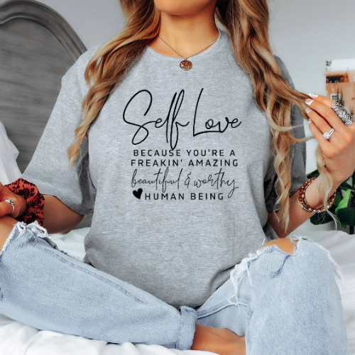 Self Love Tee - Black Print