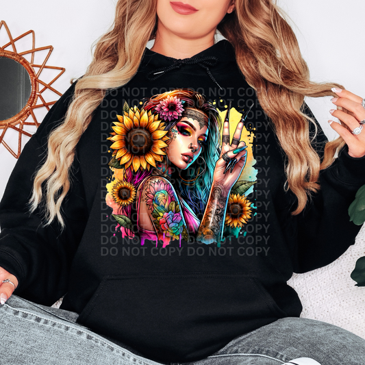 Boho Sunflower Vibe - Graphic Hoodie