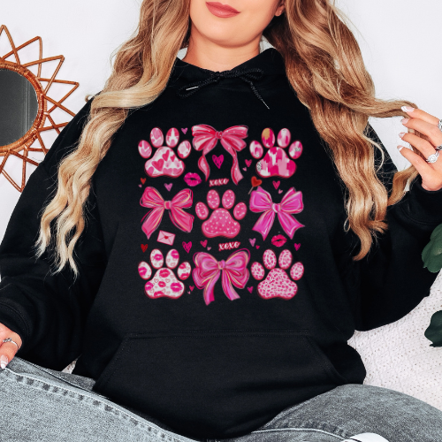Paws & Bows- Graphic Hoodie