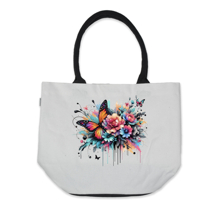 Graphic Tote Bag- Bright Flower Bouquet