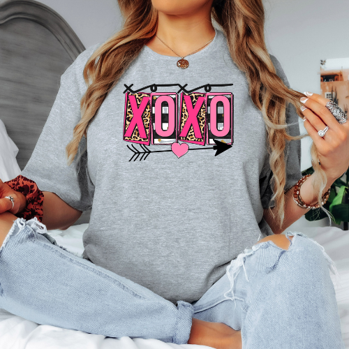 XOXO - Black/ Pink Print
