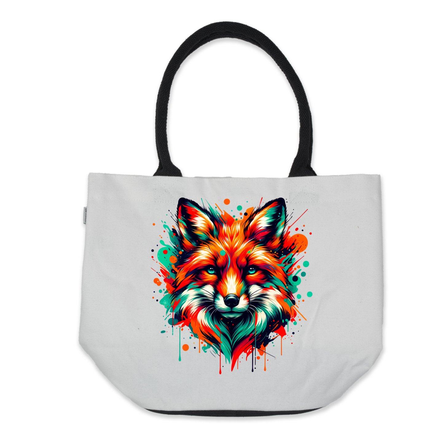 Graphic Tote Bag- Fox Orange/Jade