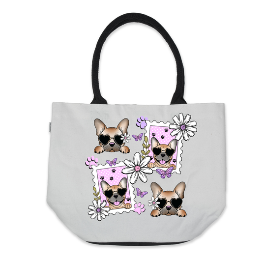 Graphic Tote Bag-Dog Stamp Theme