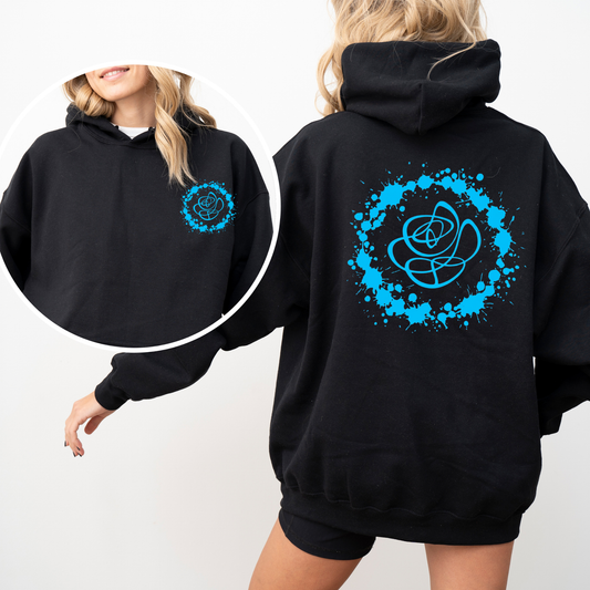Classic Splatter Hoodie - Blue Logo