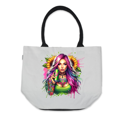 Graphic Tote Bag- Green V Graphic