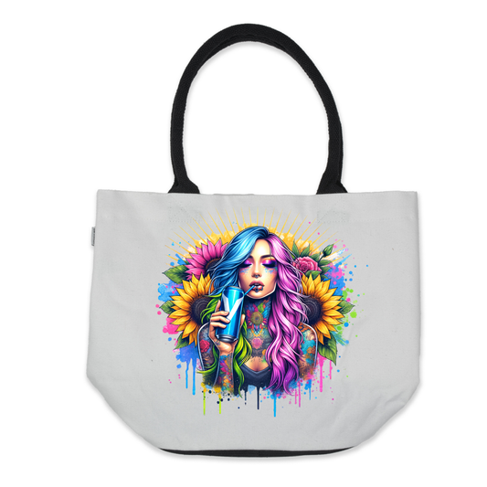 Graphic Tote Bag- Blue V Graphic