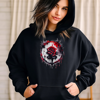 Circle Blood Rose Graphic Hoodie