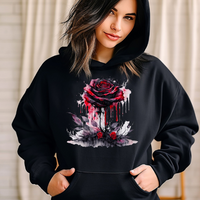 Dripping Blood Rose Graphic Hoodie