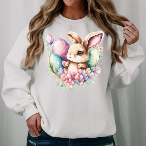 Easter Bunny Floral -Adults Crew