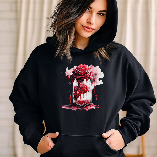 Blood Rose Cloud Graphic Hoodie