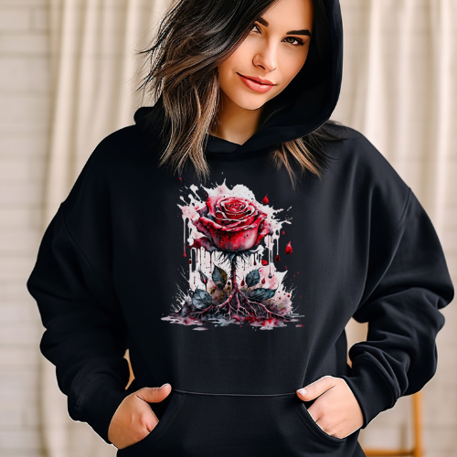 Blood Rose Thorn Graphic Hoodie