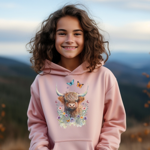 Highland Cow Kids Hoodie