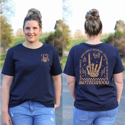 Motherhood Arch Tee -Tan Print
