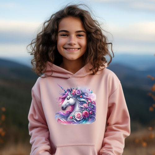 Floral Unicorn Kids Hoodie