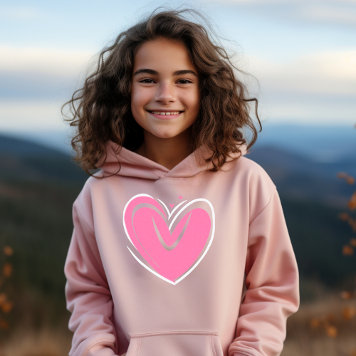 Pink Heart Kids Hoodie