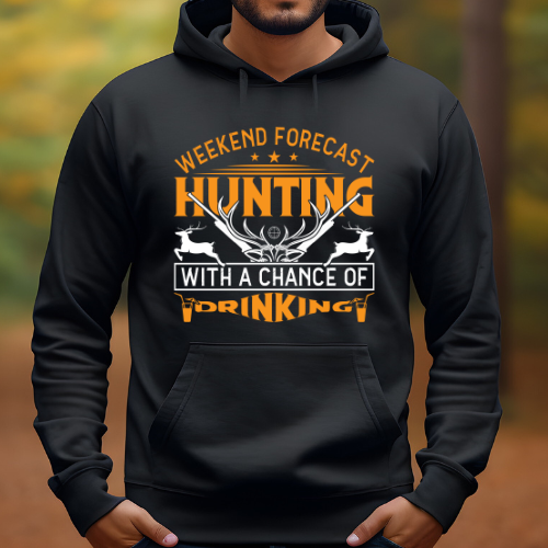 Weekend Forecast Hunting - Men's Graphic Hoodie
