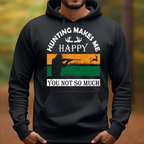 Hunting Makes Me Happy- Men's Graphic Hoodie