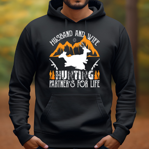Husband and Wife Hunting Partners- Men's Graphic Hoodie