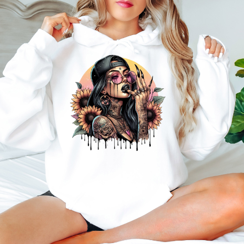 Wacky-Badass Black/Tan Graphic Hoodie