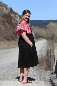 Bella Dress-Red Floral